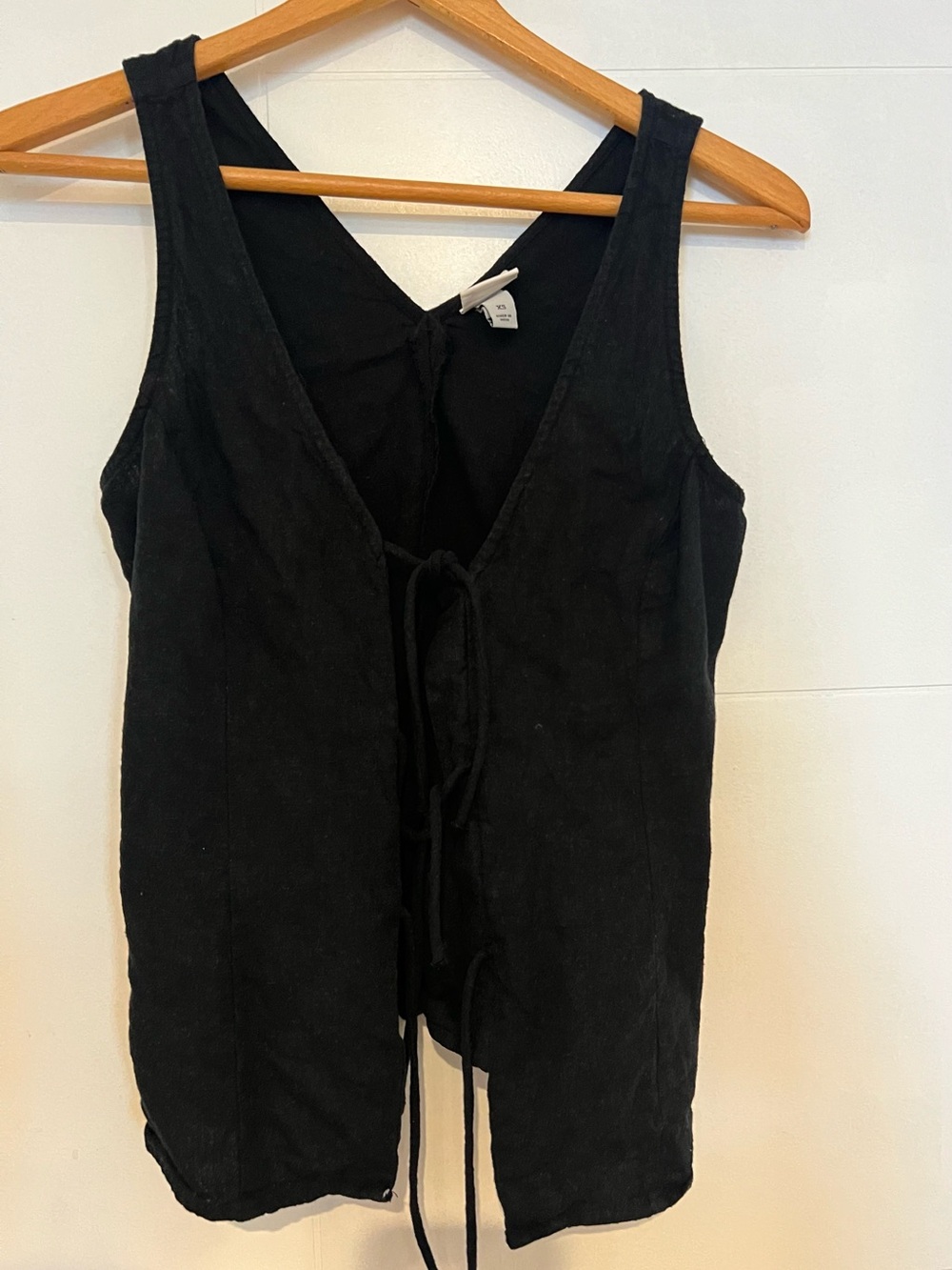 a new day Women's Square Neck Sleeveless Front Bow Tie Closure Vest